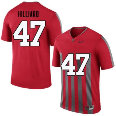 Men's Ohio State Buckeyes #47 Justin Hilliard Throwback Nike NCAA College Football Jersey Classic TZW6244ZI